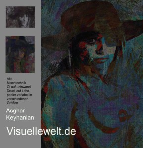 Abstrakte expressionistische Farbkomposition abstract expressionist painting composition Weiblicher Akt - Mischtechnik auf Leinwand