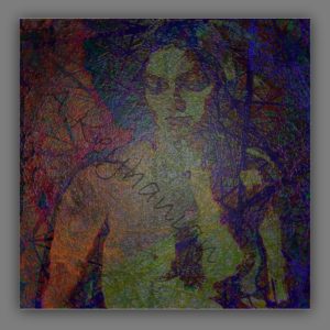 Weiblicher Akt – Mischtechnik Mixed Media Art; Druck auf Alu-Dibond Platte, 80x 80 cm by Asghar Keyhanian