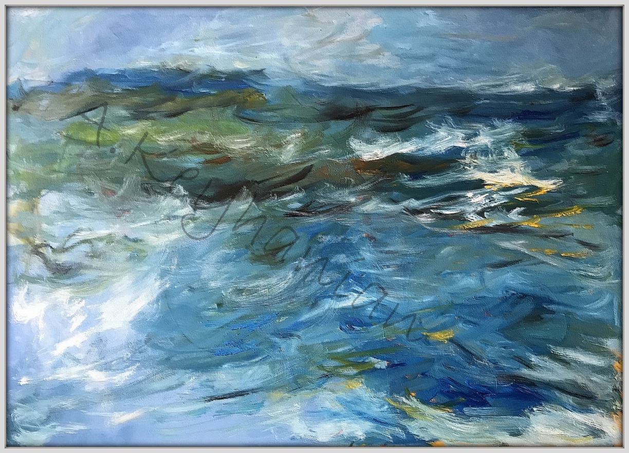 Das Meer Öl auf Leinwand Druck auf Lithopapier, by Keyhanian 120 x 80 cm